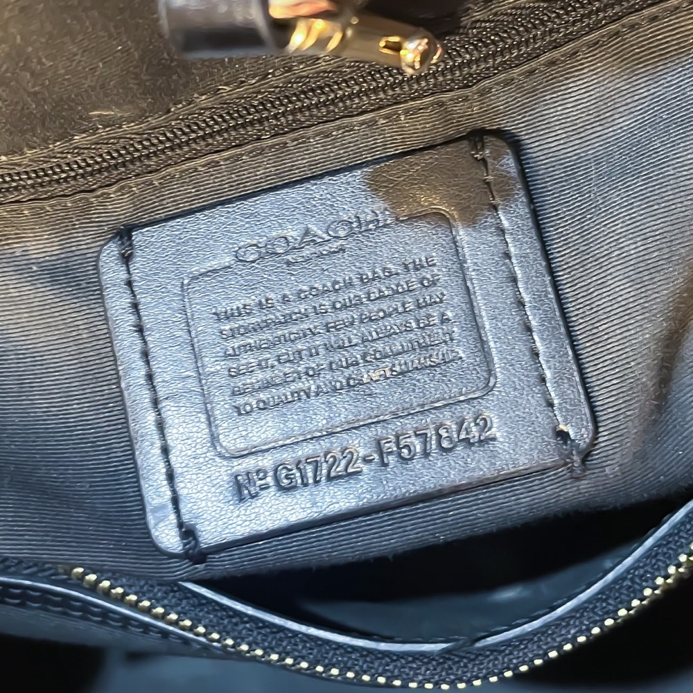 Coach Signature Drawstring Carryall Shoulder Bag - Picture 8 of 11